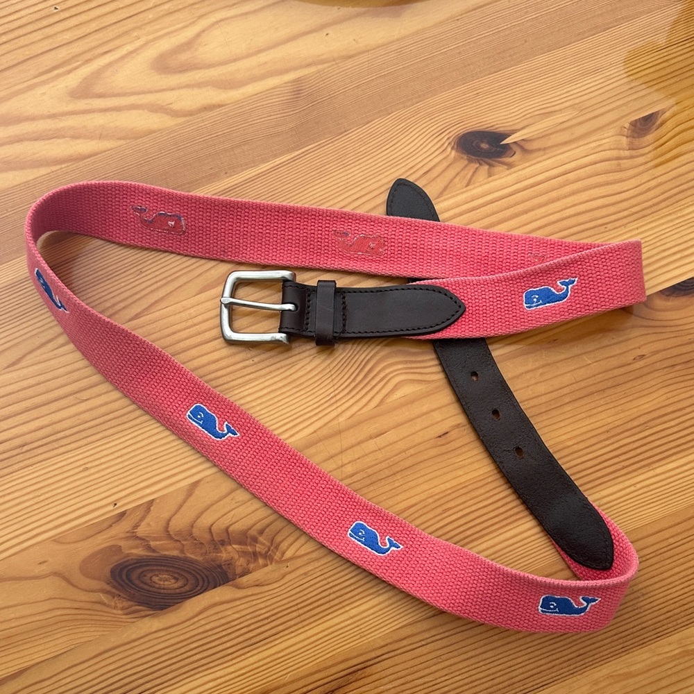Pink Belt with Blue Whale Design